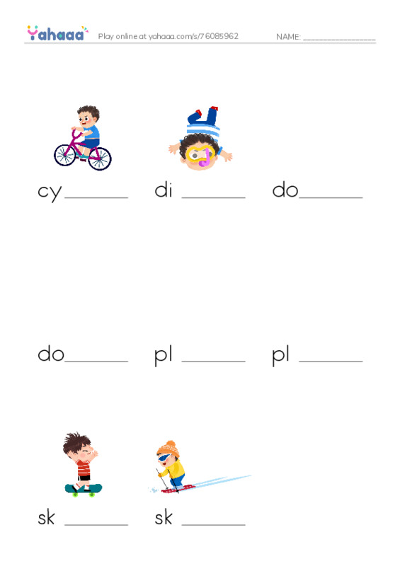 Finish the word worksheet for vocabulary - think starter