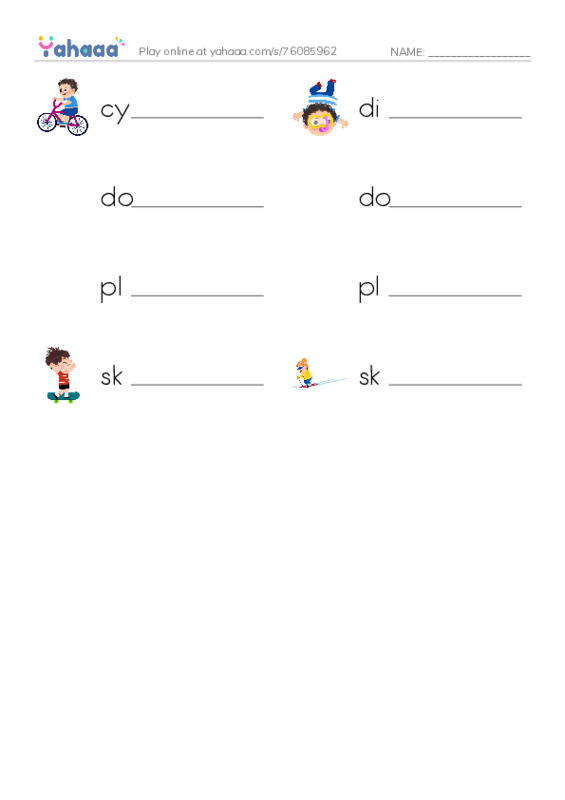 Write the word rows worksheet for vocabulary - think starter