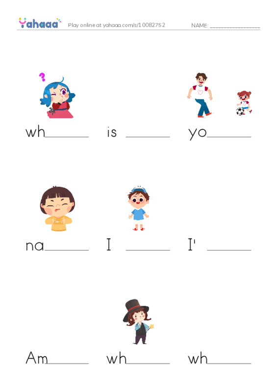 Finish the word worksheet for Mr. Ghazy Elnahas