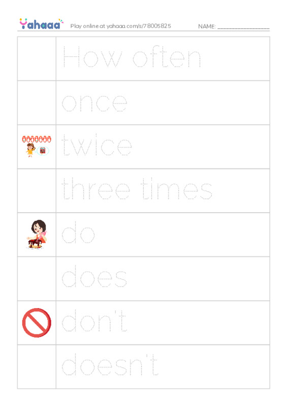 Picture and word rows worksheet for Mr. Ghazy Elnahas