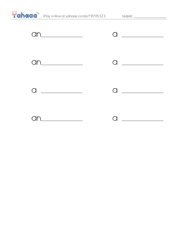 Write the word rows worksheet for Jobs