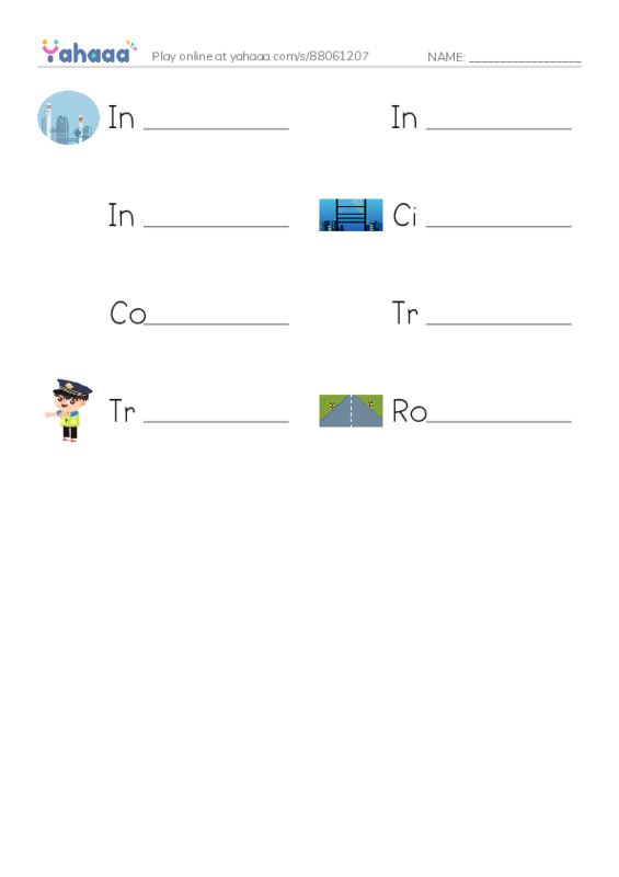 Write the word rows worksheet for PBL VOCABULARY