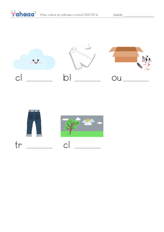 Finish the word worksheet for Step 2