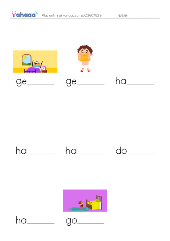 Finish the word worksheet for Vocab Unit 6