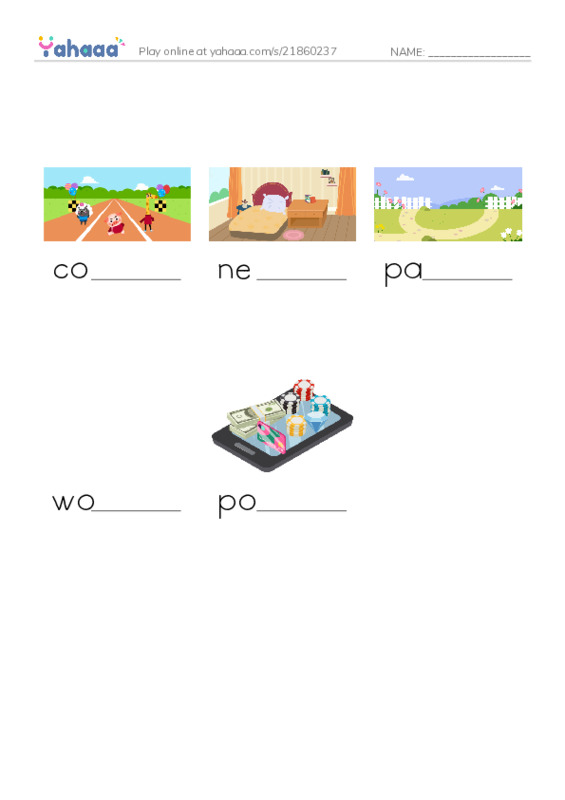 Finish the word worksheet for New Concept English Lesson 8