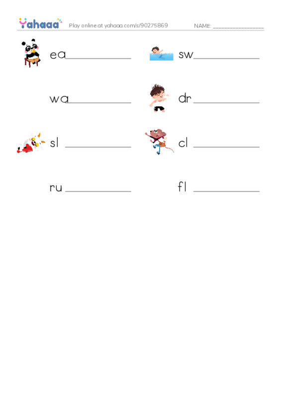 Write the word rows worksheet for animals