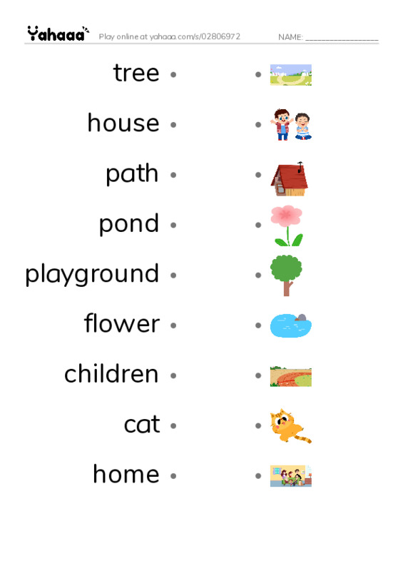 Draw a line to match worksheet for Polly Gets Out