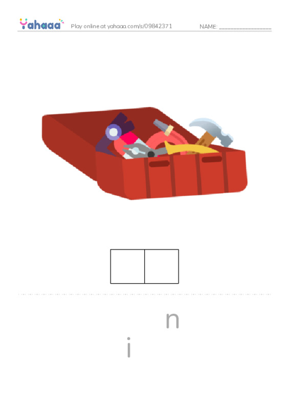 Letter scramble puzzle worksheet for in, play, like and 1 more