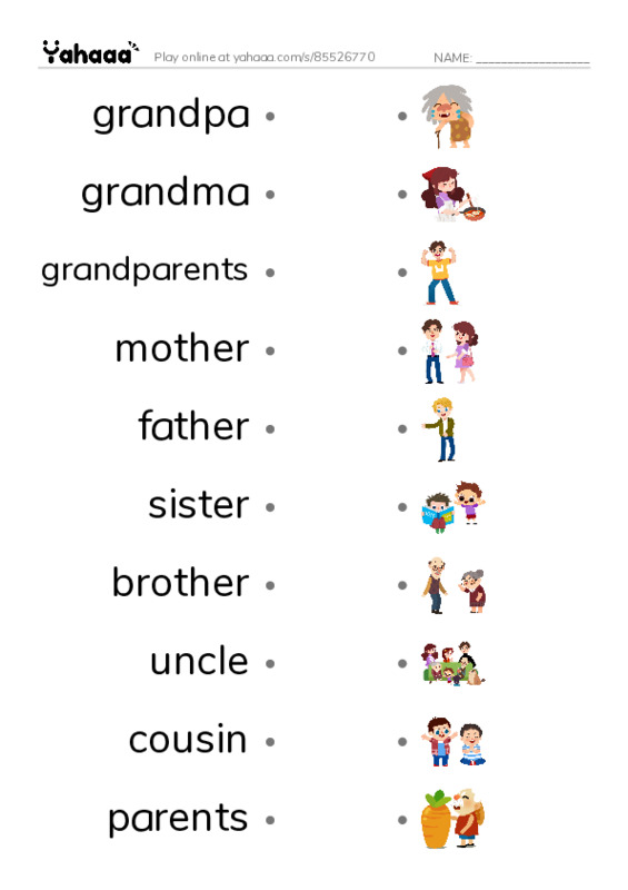 Draw a line to match worksheet for grade 2 unit1