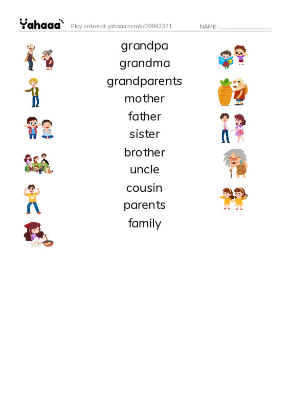 Match both sides worksheet for grade 2 unit1