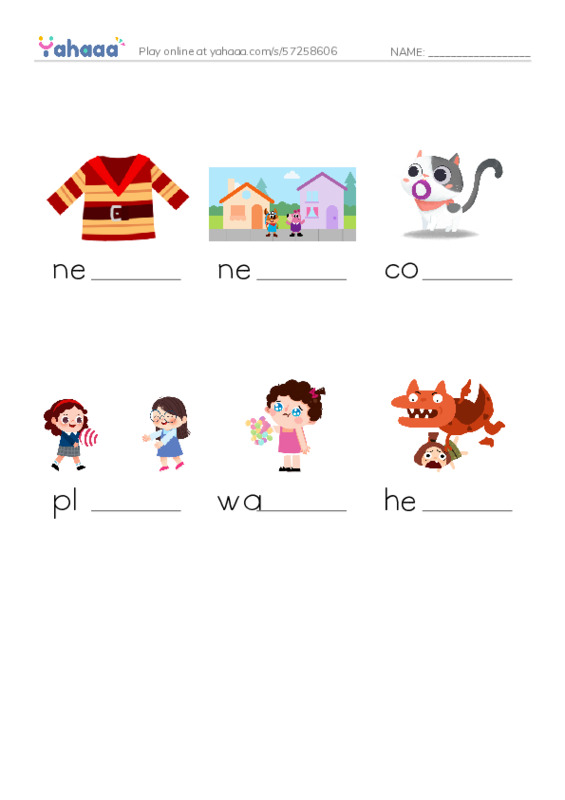 Finish the word worksheet for G2u1l3