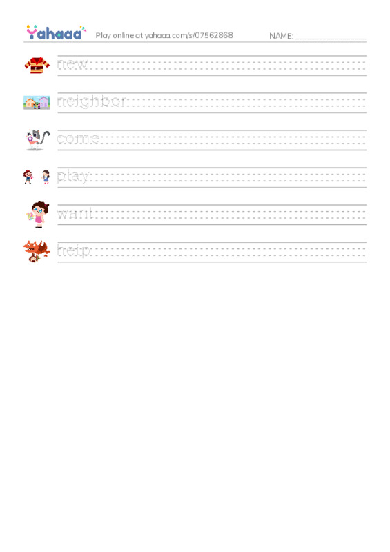Handwriting lines worksheet for G2u1l3