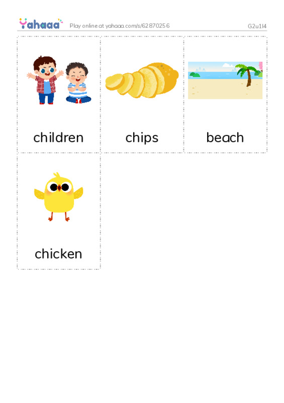 Picture flashcards worksheet for G2u1l4