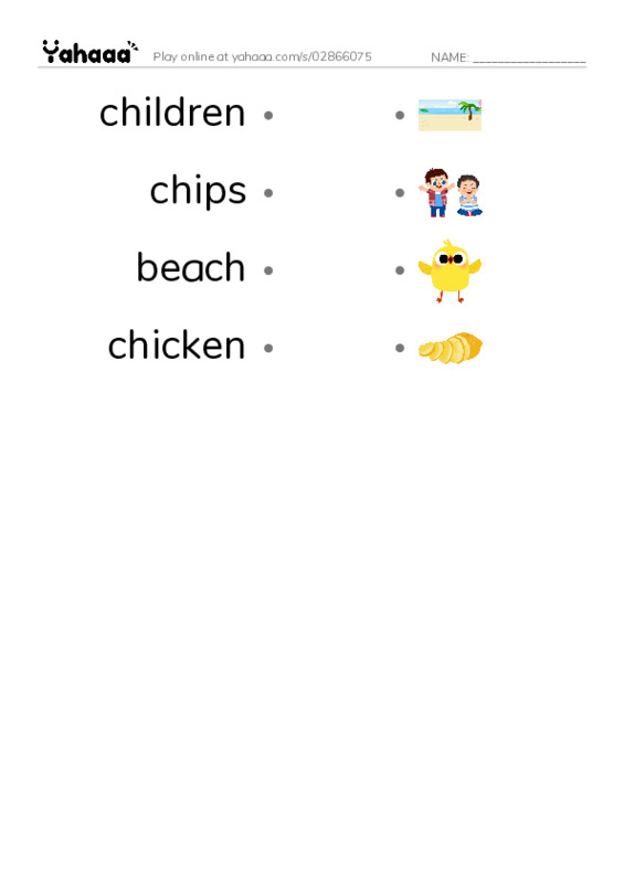 Draw a line to match worksheet for G2u1l4