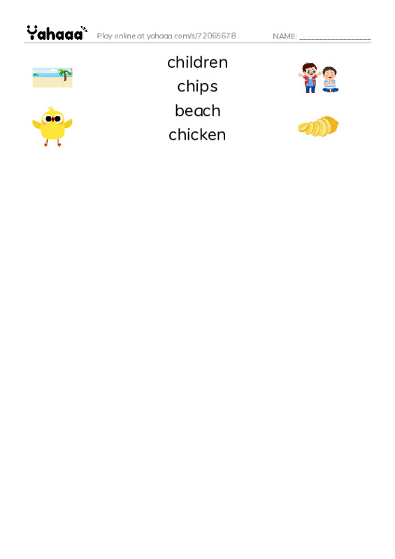 Match both sides worksheet for G2u1l4