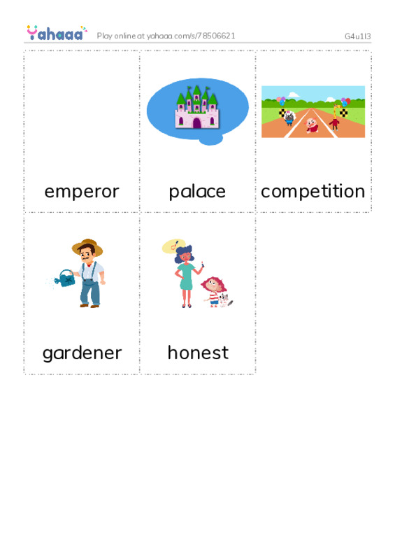 Picture flashcards worksheet for G4u1l3