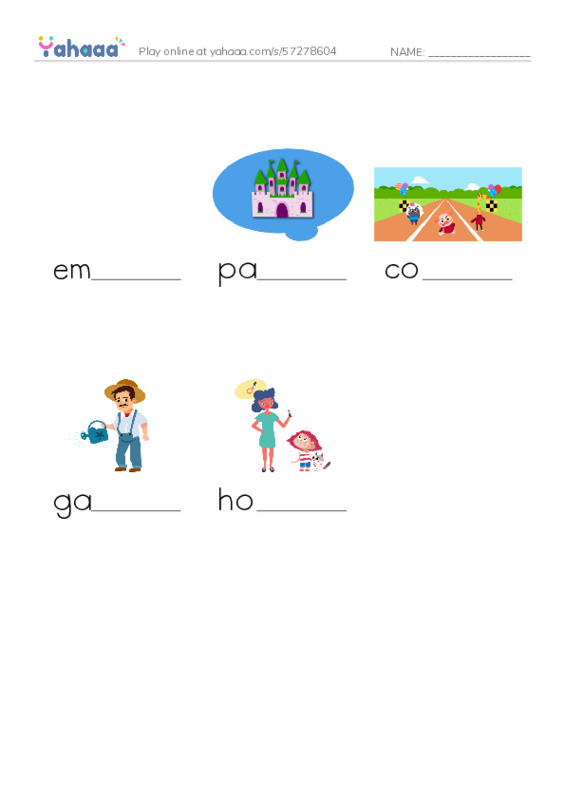 Finish the word worksheet for G4u1l3