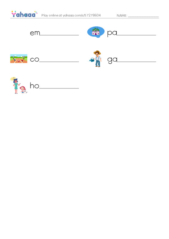 Write the word rows worksheet for G4u1l3