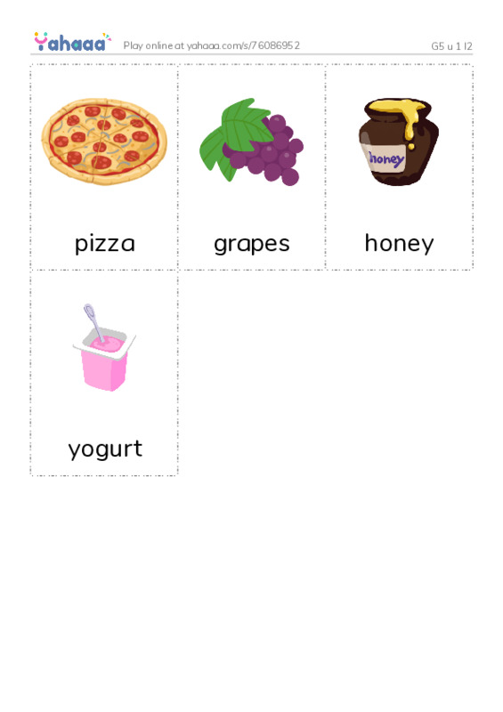 Picture flashcards worksheet for G5 u 1 l2