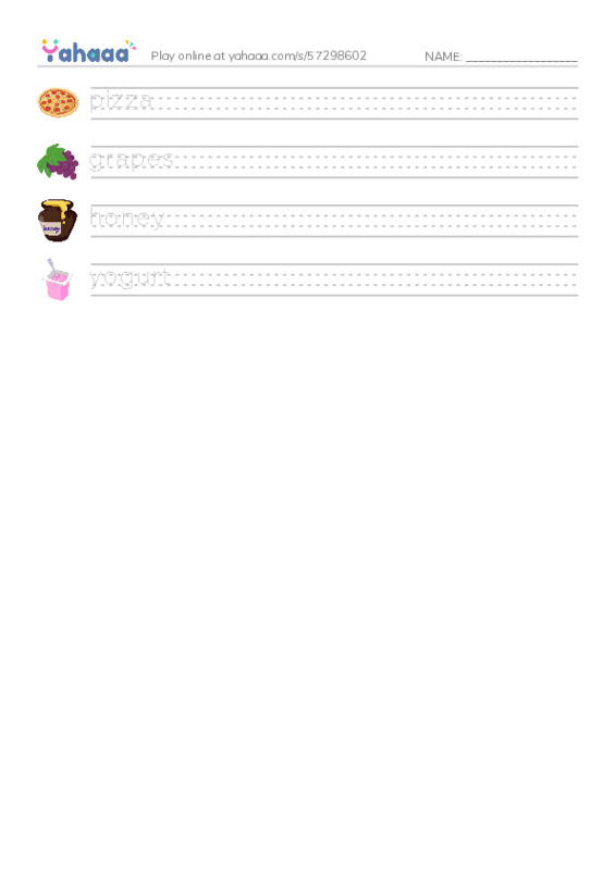 Handwriting lines worksheet for G5 u 1 l2