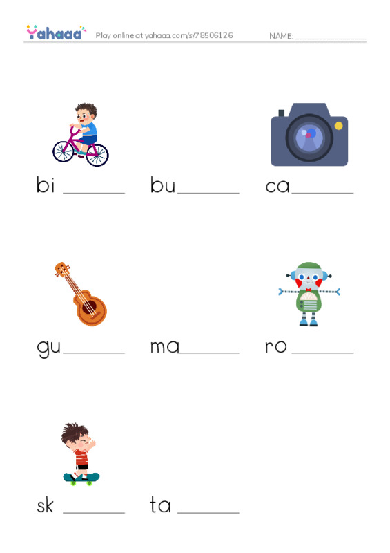 Finish the word worksheet for unit 1