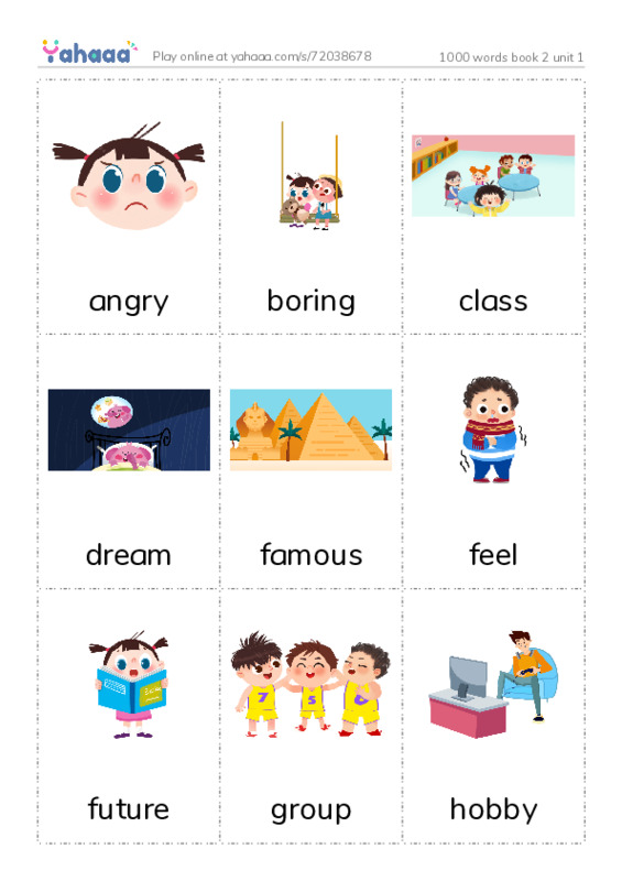 Picture flashcards worksheet for 1000 words book 2 unit 1