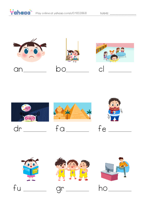 Finish the word worksheet for 1000 words book 2 unit 1