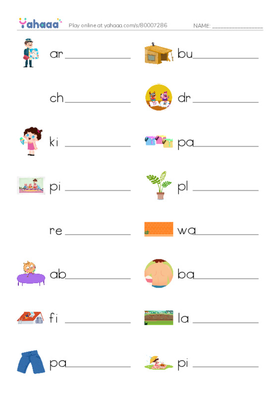 Write the word rows worksheet for 1000 words book 2 unit 3