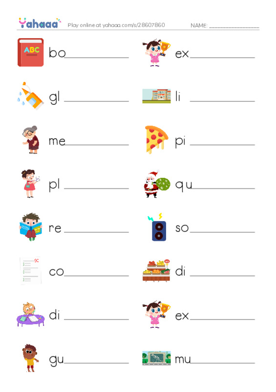 Write the word rows worksheet for 1000 words book 2 unit 4