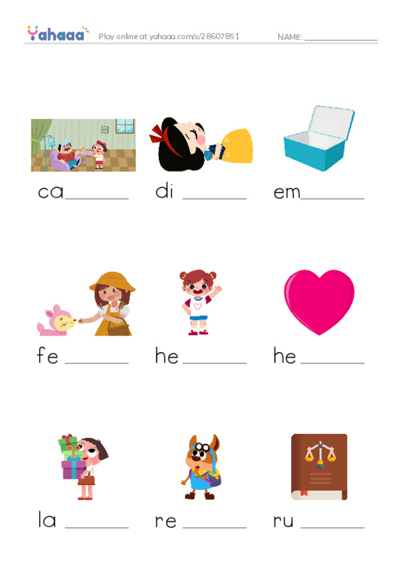 Finish the word worksheet for 1000 words book 2 unit 6