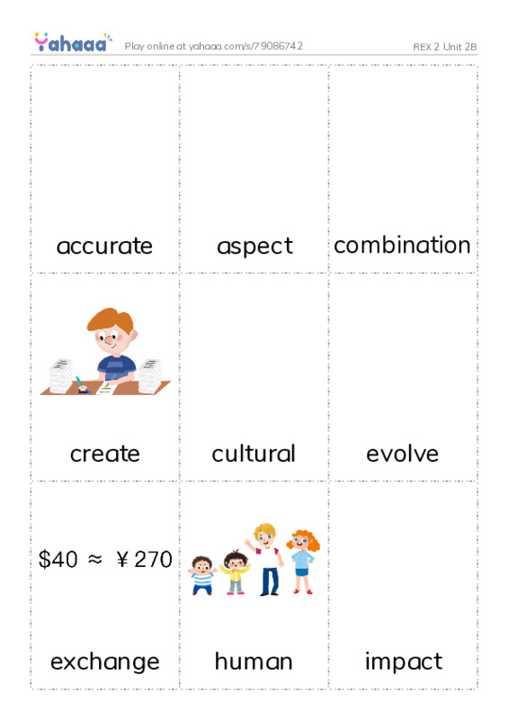 Picture flashcards worksheet for REX 2 Unit 2B