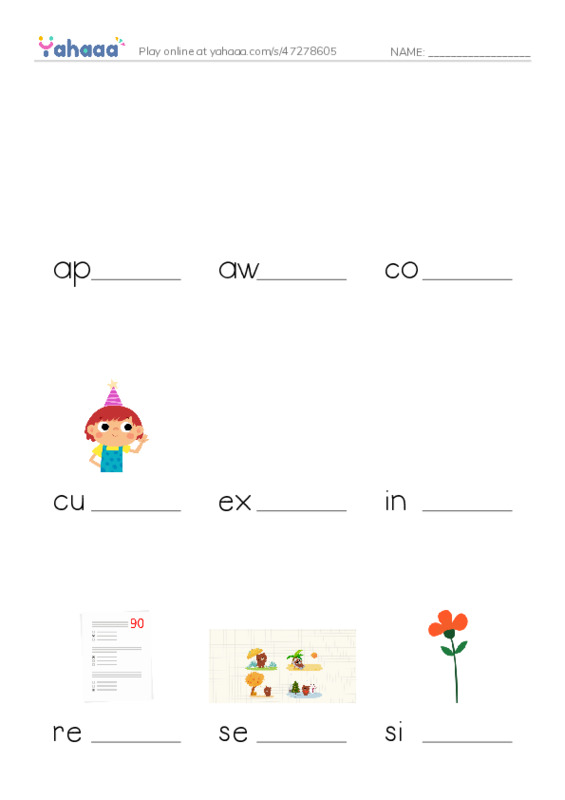 Finish the word worksheet for REX 2 Unit 2A