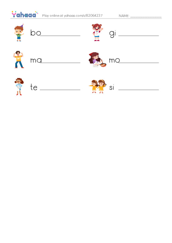 Write the word rows worksheet for people