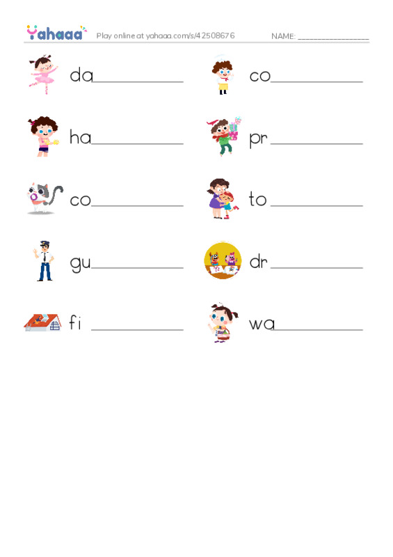verbs PDF worksheet writing row