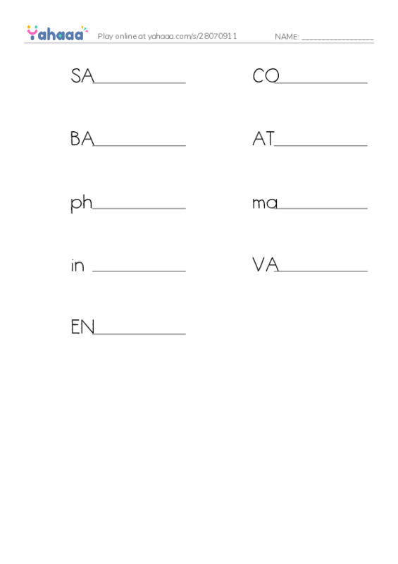 Write the word rows worksheet for READING UNIT 3B