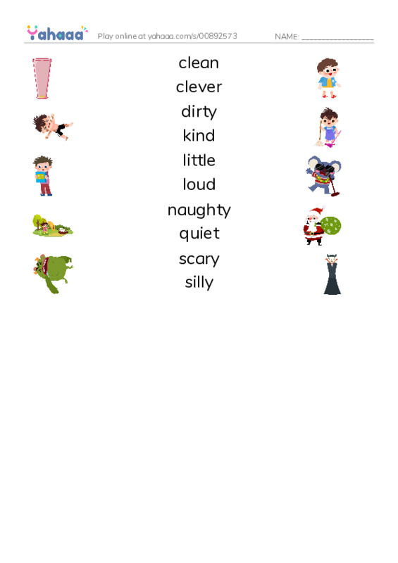 Match both sides worksheet for Vocab Unit 4
