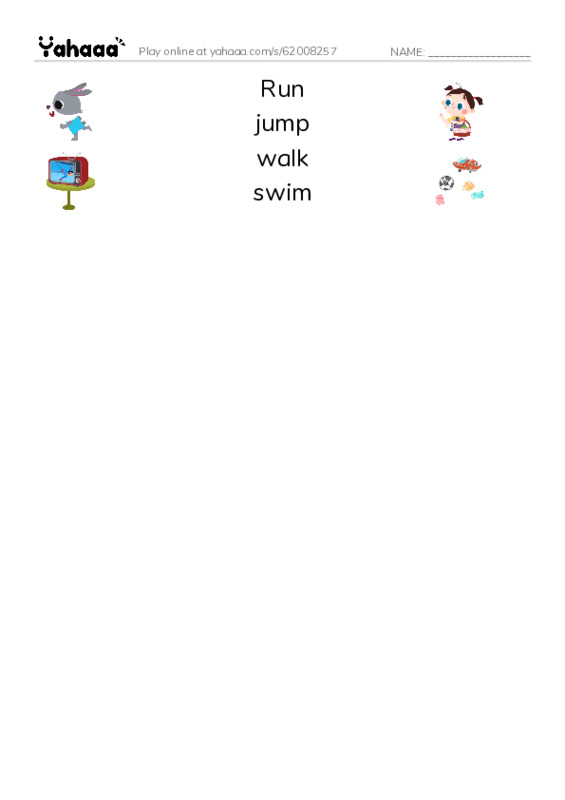 Match both sides worksheet for Activities
