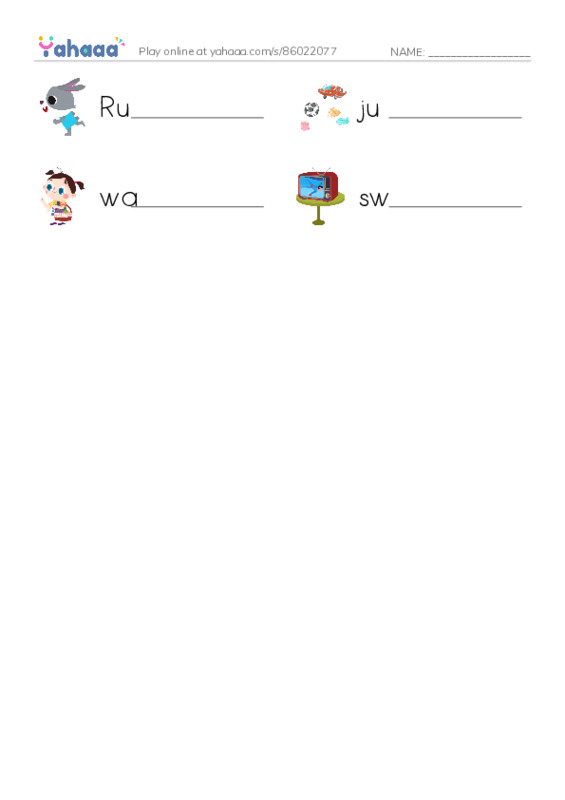 Write the word rows worksheet for Activities