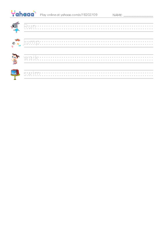 Handwriting lines worksheet for Activities