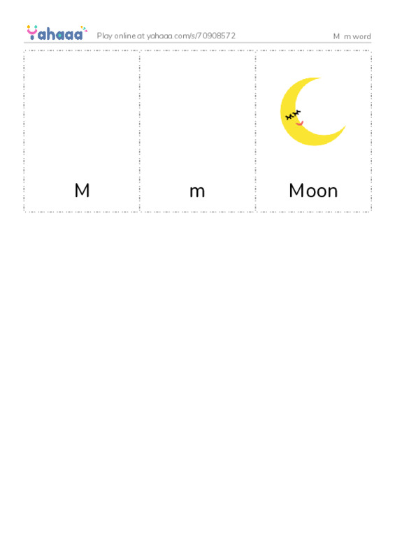 Picture flashcards worksheet for M  m word