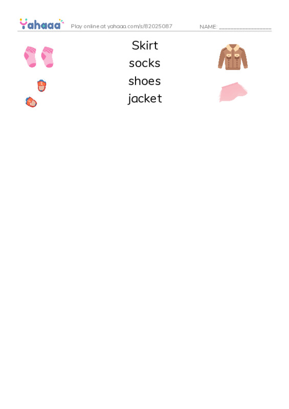Match both sides worksheet for Clothes