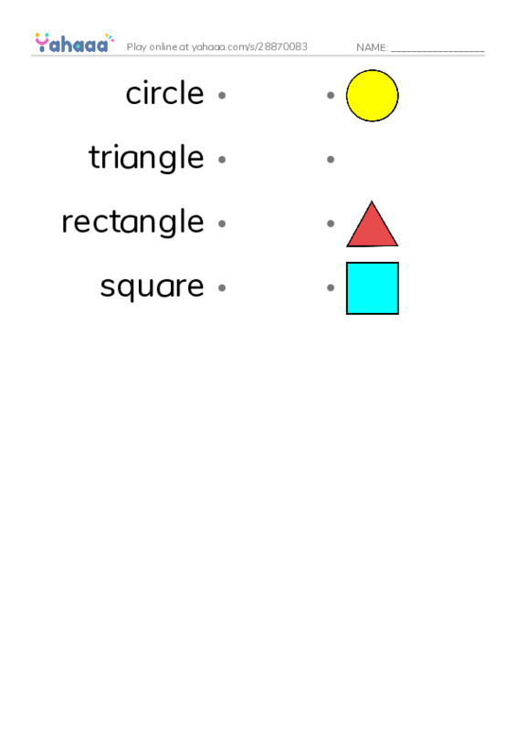 Draw a line to match worksheet for Shapes