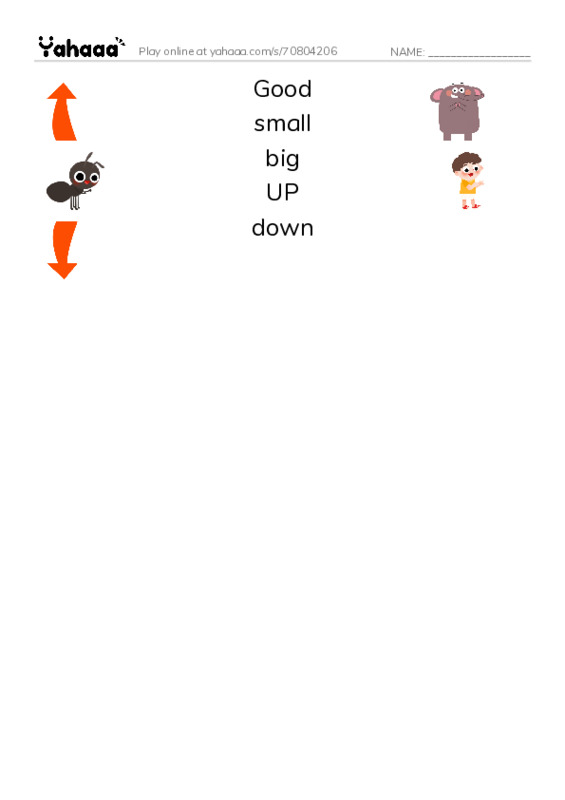 Match both sides worksheet for Adjetivos