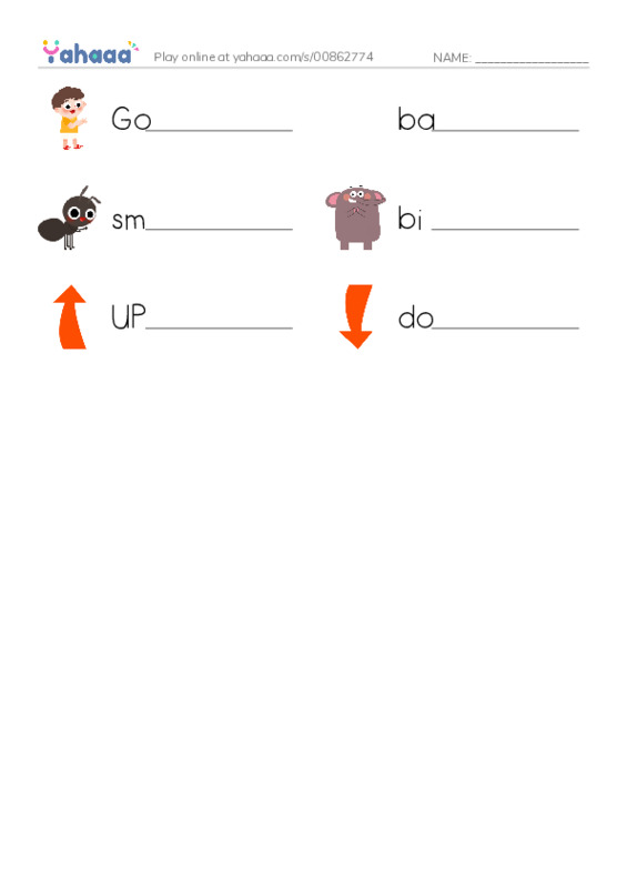 Write the word rows worksheet for Adjetivos