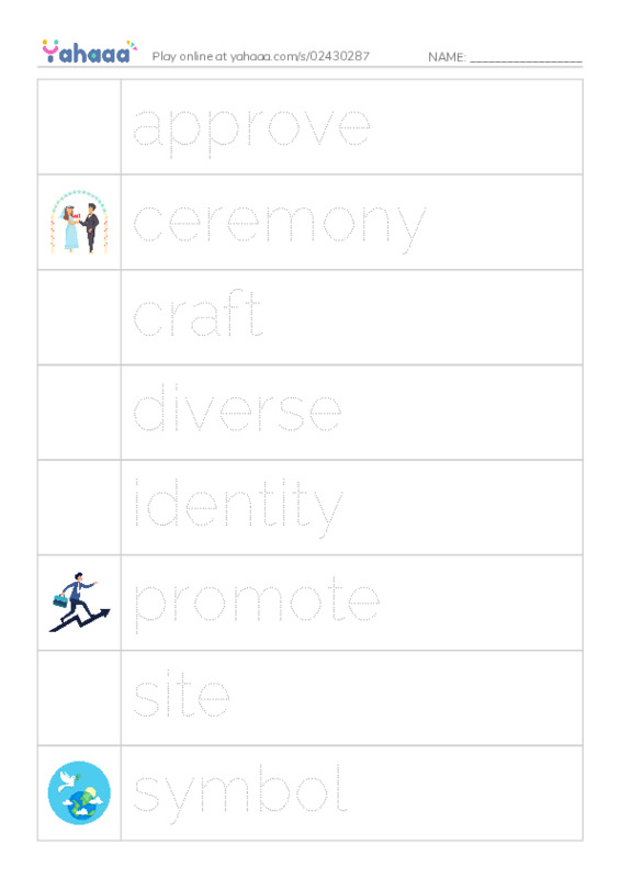 Picture and word rows worksheet for REX 2 Unit 4A