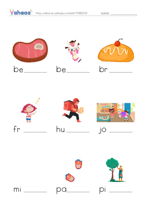 Finish the word worksheet for 1000 words book 2 unit 8
