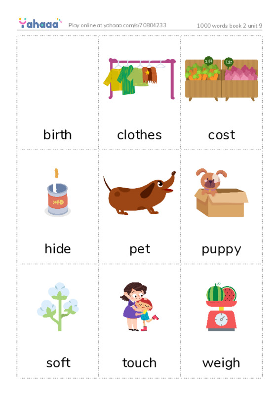 Picture flashcards worksheet for 1000 words book 2 unit 9