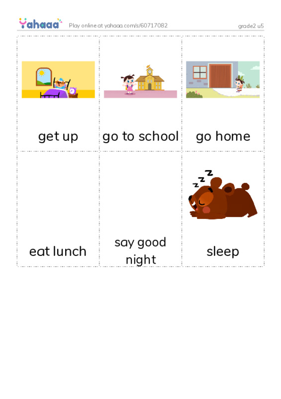 Picture flashcards worksheet for grade2 u5