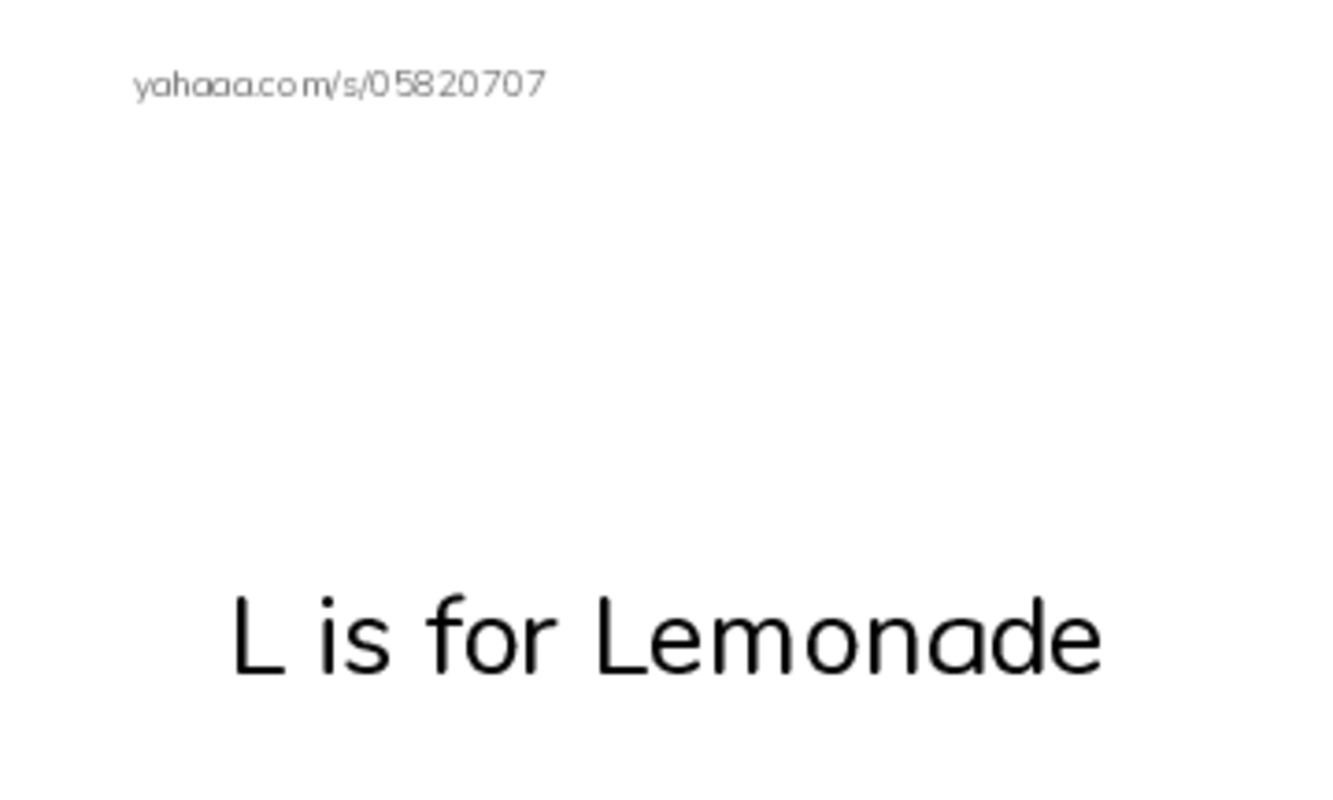 Index cards with pictures worksheet for L is for Lemonade, Big L, Lily and 9 more