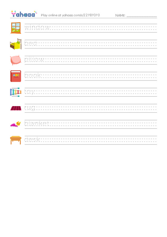 Handwriting lines worksheet for one